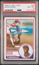 PSA 8 1983 O-Pee-Chee OPC #49 Willie McGee RC St. Louis Cardinals Pop10