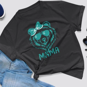 NEW Mama Bear T-Shirt for Mother's Day or Mom Birthday Unisex Crew Neck - Picture 1 of 39