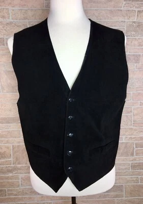 Colete John A Ashford Sport Masculino M Preto 100% Couro Frontal Bolso Duplo - Imagem 1 de 4