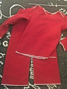 2 pc POLAR BABIES Boy Girl 4 4T Red PLUSH PJ TOP BOTTOM Pajama Sleep SET Pant - Picture 1 of 10