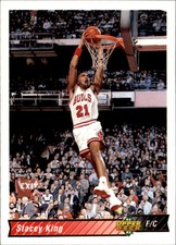 1992-93 Upper Deck Chicago Bulls Basketball Card #285 Stacey King/Michael Jordan