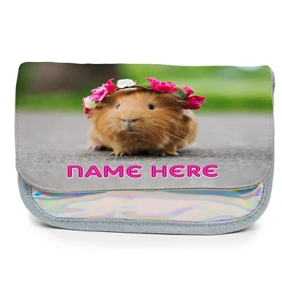 Personalisierte Meerschweinchen Bleistifthülle Mädchen silber stationär Schultasche Geschenk KS11