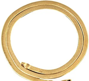 Genuine Yellow Gold Filled Tarnish-Resist 18" 4mm Herringbone Chain Necklace T14 - Picture 1 of 6