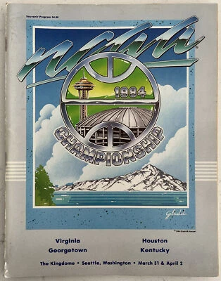 Programa de baloncesto masculino de la División 1 de la NCAA 1984, Seattle WA, Georgetown (B180) Foto 1 de 4