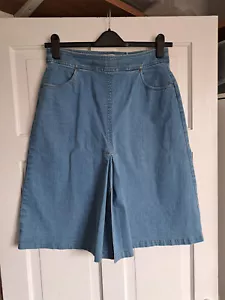 PURE COLLECTION Gonna blu denim linea A plissettata davanti taglia 12 - Foto 1 di 6