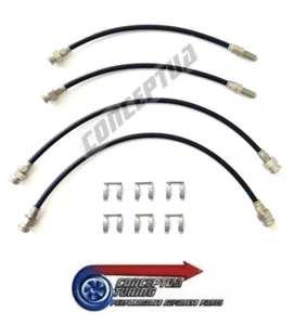 Schwarze Edelstahl Stahlflex Bremsleitung 4 Leitungen - für Nissan R33 GTST Skyline RB25DET - Bild 1 von 1