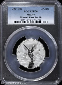 2024-Mo Mexico 2 oz Silver Reverse Proof Libertad PCGS PR 70 - Picture 1 of 4
