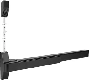 Ironwalls Surface Vertical Rod Panic Bar Exit Device 32" Commercial Push Black - Picture 1 of 3