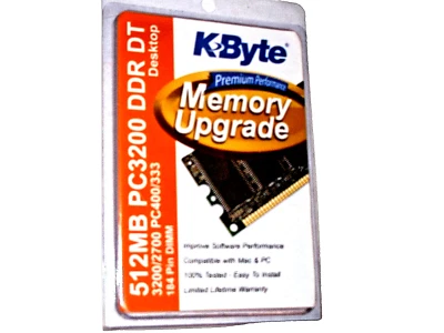 K BYTE MEMORY UPGRADE 512MB PC3200 DDR DT - Image 1 of 2