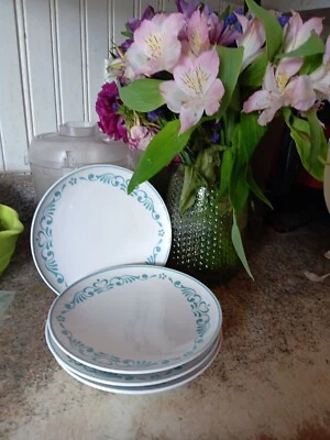 Lote 4 Platos Franciscanos AZUL FANTASÍA Años 60 DE COLECCIÓN JUEGO DE POSTRES o PAN Corazones Suecos Foto 1 de 4