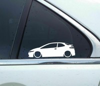 x2 Lowered car silhouette stickers - for Honda Civic FN Type R