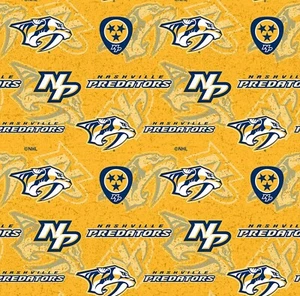 BTHY NHL Hockey Nashville Predators Tone on Tone Cotton Fabric BY 1/2 YARD - Picture 1 of 1