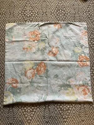 Funda de almohada Pottery Barn Sham 24" verde cachemira floral mezcla de lino rosa euro Foto 1 de 4