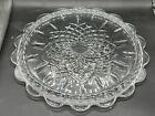 VINTAGE HEAVY LARGE LEAD CRYSTAL GLASS SERVING TRAY FLOWER SHAPE CENTREPIECE