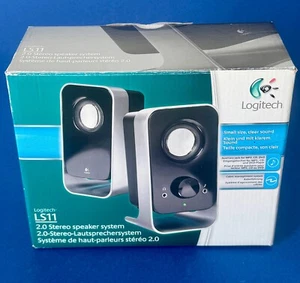 Logitech LS11 2.0 Stereo Speaker System Computer PC MP3 CD DVD Black New Sealed - Afbeelding 1 van 7