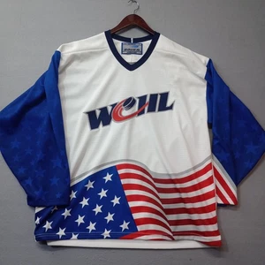 Vintage 90s Y2K WCHL Authentic Bauer Hockey All Star USA Jersey Adult Size Large - Picture 1 of 17