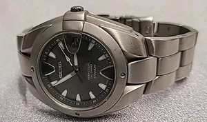 SEIKO TITANIUM PERPETUAL CALENDAR Men's Watch 8F32-0049 Quartz 40 mm NEEDS BATT - Picture 1 of 6