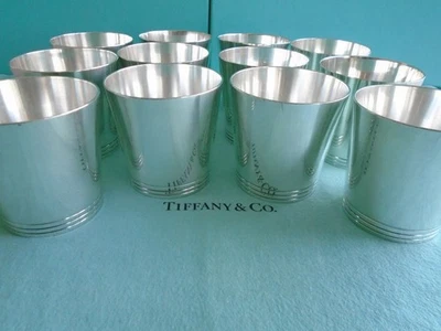 TIFFANY STERLING SILVER~ JULEP LOWBALL CUPS  SET OF 12  BARWARE~NO MONO~ BEAUTY! - Image 1 of 4