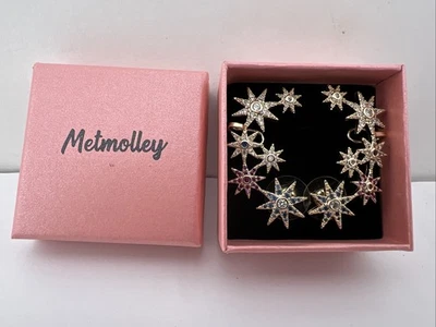 Pendientes Pierced Escalador de Oreja con Puño Estrellas Estrás Plateado/Dorado Chapado en Cobre Foto 1 de 4