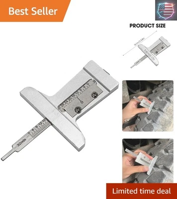 Stainless Steel Tire Depth Checker & Tyre Tread Gauge - Compact 0-32nds Tool Foto 1 de 4