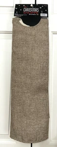 NEW Christmas Shoppe tan brown Burlap 48 in Christmas Tree Skirt Farmhouse - Foto 1 di 5