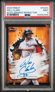 Will Clark 2024 Finest Orange Refractor automático, autógrafo 3/25 PSA 9 - Imagen 1 de 2