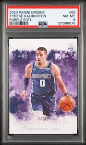 TYRESE HALIBURTON 2020 PANINI ORIGINS PURPLE FOTL ROOKIE CARD #20/21 PSA 8! - Picture 1 of 1