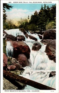 Vintage Card WB Horse Shoe Falls Fall River Rd Estes Park Rocky Mtns Nat'l Park - Picture 1 of 2