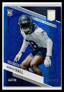 2023 Panini Donruss Elite Rookies Derick Hall #130 Status Blue Sparkle /299 (RC) - Picture 1 of 2