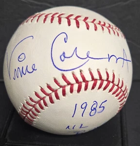 Vince Coleman autographed baseball inscribed 1985 NL ROY (St Louis Cardinals) - Picture 1 of 4
