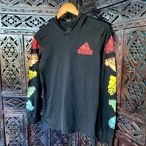 100% Cotton Adidas Hoodie Teen 14 16 Pullover Black Colors Rainbow Boys Girls - Picture 1 of 12