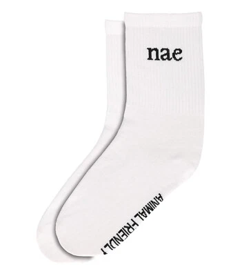 Animal Friendly white socks vegan cruelty-free accessories size M and L elastic - Image 1 of 4