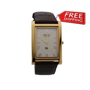 Clean Look Seiko Slim Watch – Vintage White Dial, Brown Leather Strap - Picture 1 of 6