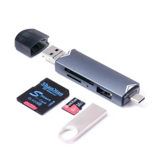 Kartenleser SD Speicherkartenleser USB 3.0 Typ C Micro USB OTG TF SD Adap 6 in 1 - Afbeelding 1 van 16