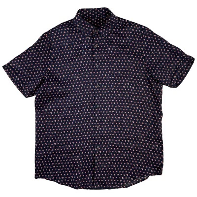 Camisa Tasso Elba Para Hombre Talla Grande 100% Lino Lunares Con Botones Manga Corta Foto 1 de 4