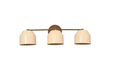 3 Light Vanity Shade Handmade Vintage Wall Mid Century Antique Brass Sputnik - Image 1 of 4