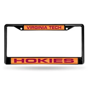Virginia Tech Hokies Black Metal Laser Cut License Plate Frame - Picture 1 of 5