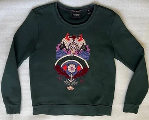 SCOTCH & SODA, WOMEN'S S GREEN MAISON SCOTCH EMBROIDERY SWEATSHIRT - Picture 1 of 8
