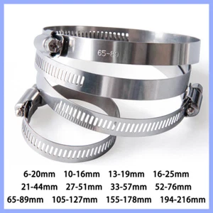 6mm-216mm Hose Clamps Clip 304 Stainless Steel Adjustable Spring Pipe Fuel Air - Picture 1 of 5