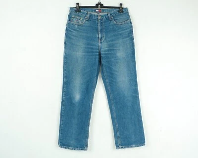 TOMMY HILFIGER De Colección Hombres W34 L30 Pantalones de mezclilla rectos Pantalones Cremallera Mosca Retro Foto 1 de 4
