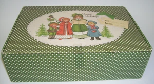 Antigua caja de regalo de Navidad estilo cigarro diseño villancicos - Imagen 1 de 4