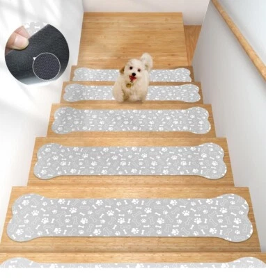 15-Piece Non-Slip Stair Treads Indoor Safety Mats for Hardwood Stairs 8"x30" - Image 1 of 4