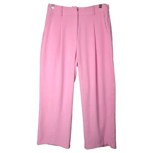 Decjuba Wide Leg Dress Pants Est. Size 12 High Waist Pale Pink - Picture 1 of 12