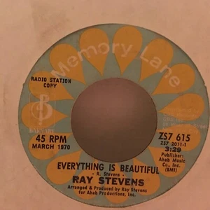 RAY  STEVENS  7"  VINYL   SINGLE ,EVERYTHING IS BEAUTIFUL  / AMERICA, COMMUNICAT - Picture 1 of 2