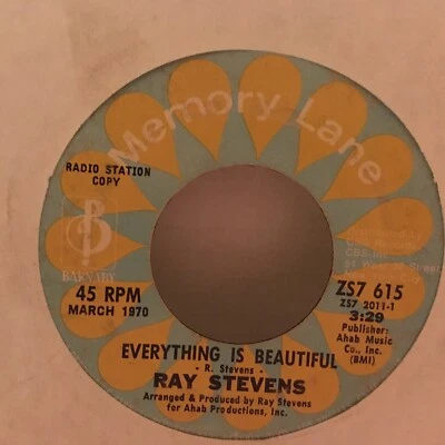 RAY  STEVENS  7"  VINYL   SINGLE ,EVERYTHING IS BEAUTIFUL  / AMERICA, COMMUNICAT - Image 1 of 2
