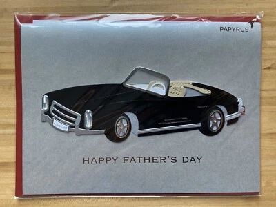 Tarjeta del Día del Padre Papiro Coche Clásico Genial Simplemente El Mejor Día Fantástico Foto 1 de 2