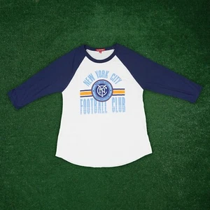 Newyork City FC MLS Mitchell&Ness White/Blue Women's Team Logo Shirt - Picture 1 of 3