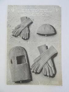 Modèle de tricot vintage années 1940 hommes services RAF gants casque époque Seconde Guerre mondiale original
