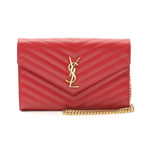 SAINT LAURENT (YSL) Borsa a tracolla YVES SAINT LAURENT Cassandra classica catena 377828 pelle rossa usata