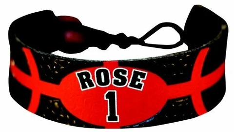 Derrick Rose Detroit Pistons Leather and Wood Basketball Bracelet, One Size, NEW Cover